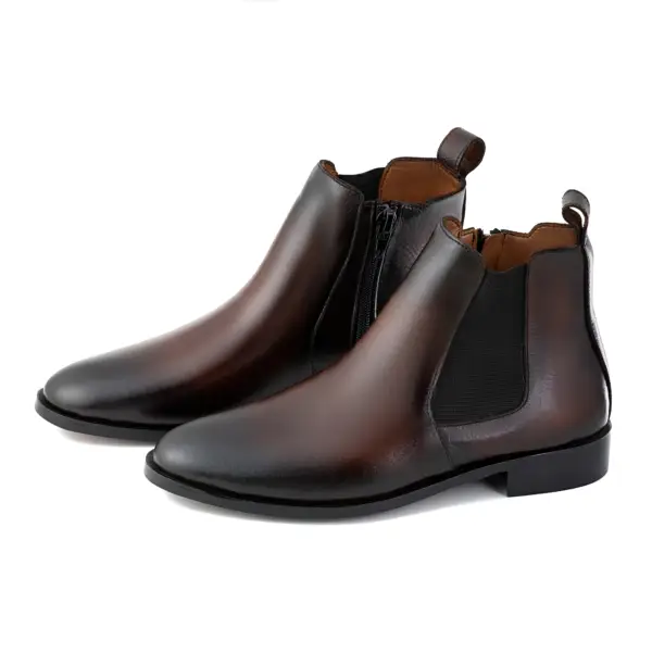 Classic Brown Double Tone Chelsea Boots - Image 5