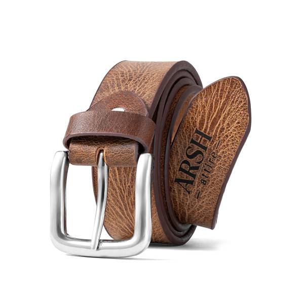 Elegant Light Brown Leather Belt – Handcrafted Pure Leather - Image 4