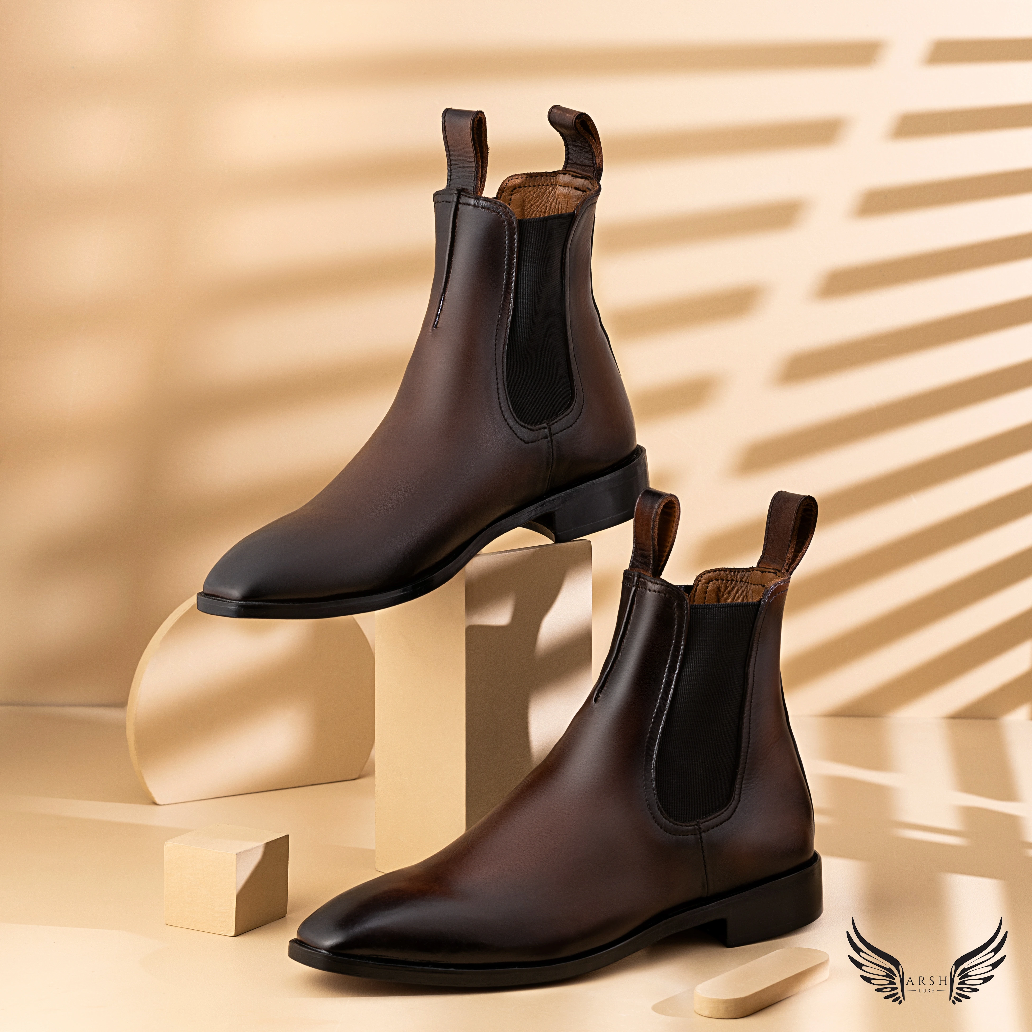 brown italian chelsea boots