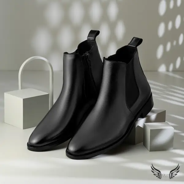 Handmade Black Chelsea Boots – Pure Cowhide Leather - Image 4