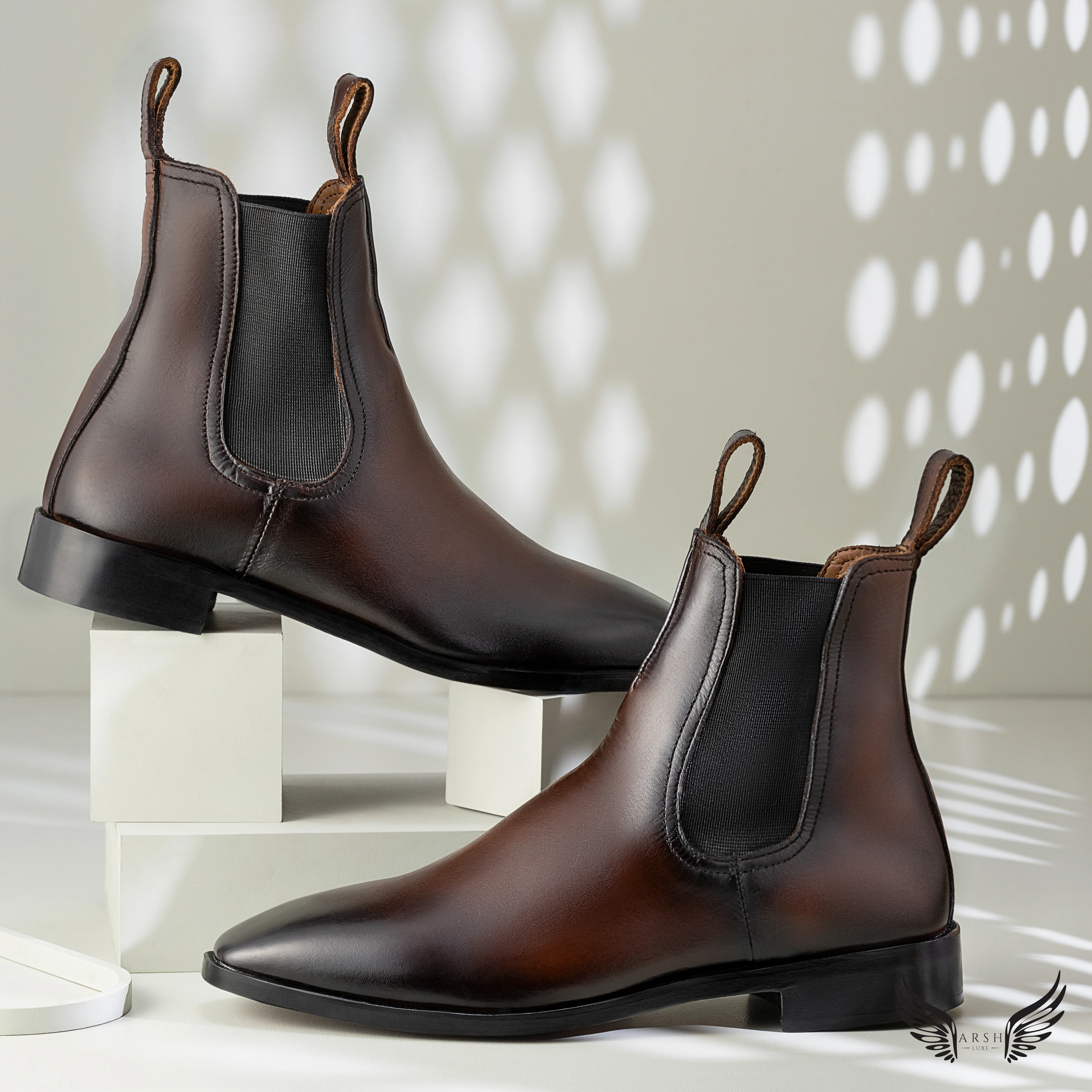 Brown italian chelsea boots