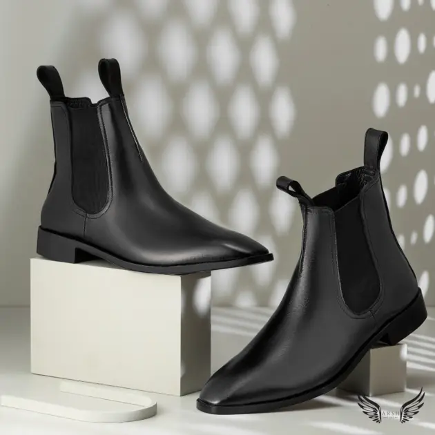 black italian chelsea boots