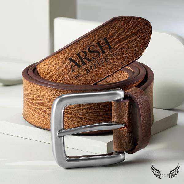 Elegant Light Brown Leather Belt – Handcrafted Pure Leather - Image 2