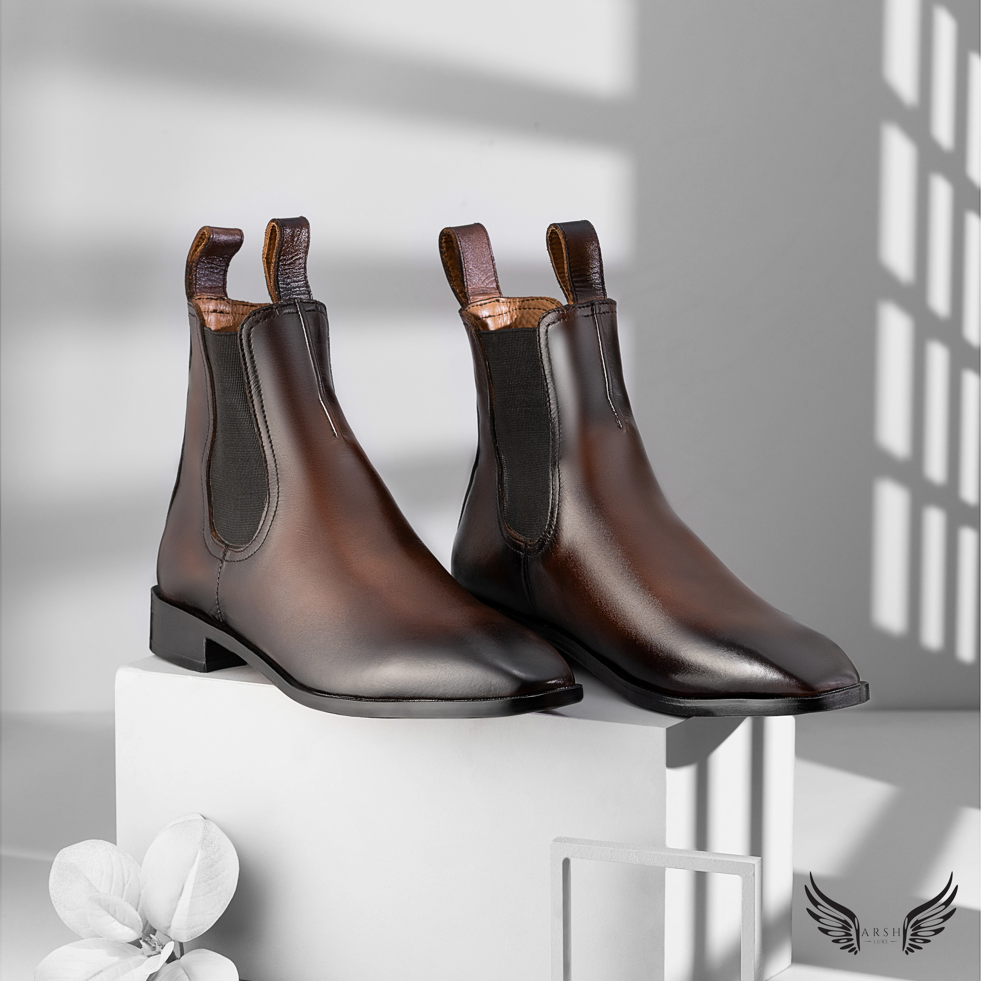 Italian-Style Brown Chelsea Boots – Handcrafted Pure Leather