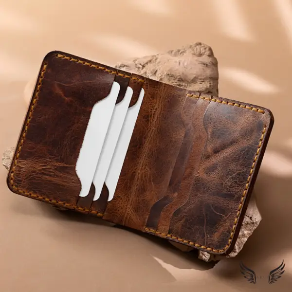 Handmade Crazy Horse Leather Card Holder - Image 2