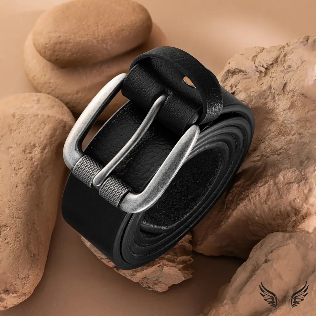 black leather belt