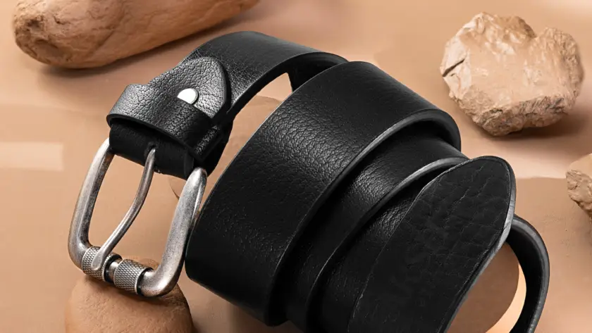 black leather belt