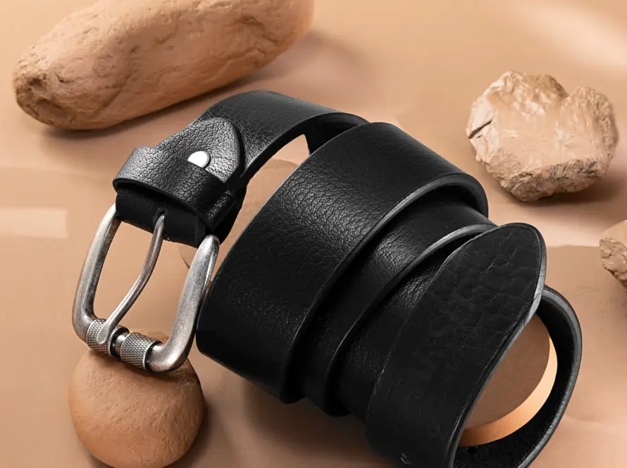 black leather belt