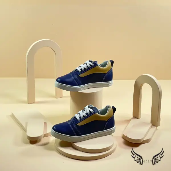 Stylish Blue Leather Sneakers – Premium Craftsmanship for Trendy Vibes - Image 4