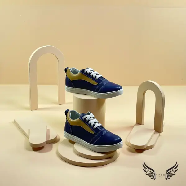 Blue Leather Sneakers-arshluxe