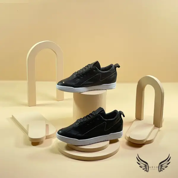 Classic Black Leather Sneakers – Timeless Look for Street & Casual Style - Image 3
