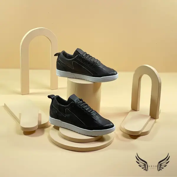 Classic Black Leather Sneakers – Timeless Look for Street & Casual Style - Image 4