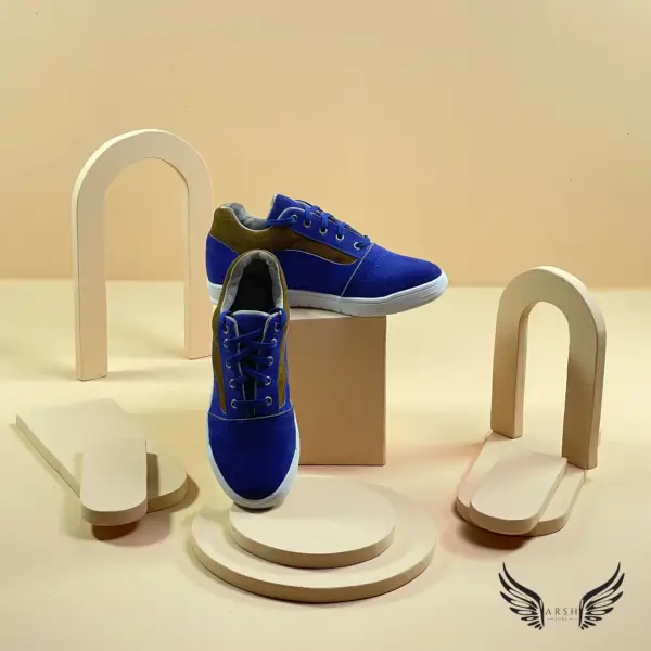 Blue Leather Sneakers – Smooth Finish & Modern Look for Daily Use - Image 3