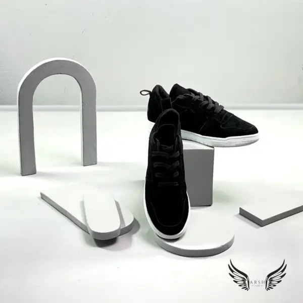 Black Leather Sneakers-arshluxe