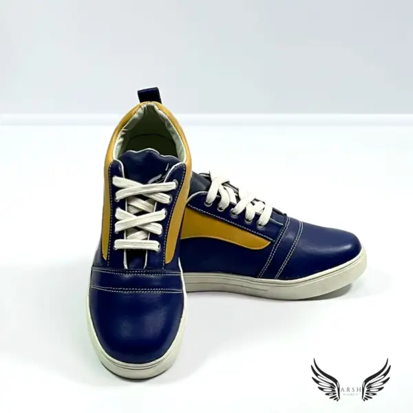 Stylish Blue Leather Sneakers – Premium Craftsmanship for Trendy Vibes - Image 8