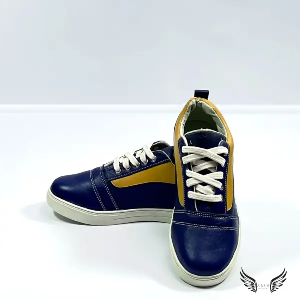 Stylish Blue Leather Sneakers – Premium Craftsmanship for Trendy Vibes - Image 9